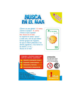 Juego  Didáctico de Cartas Busca en el Mar