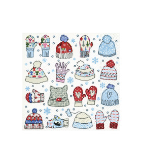 Servilleta 25X25 Mitten And Beanies Xmas