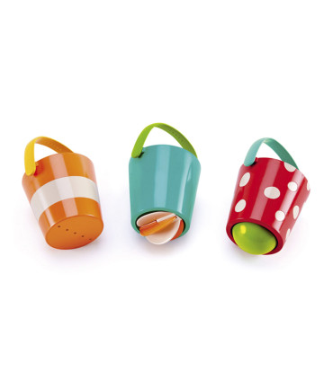 Juego de Baldes Alegres Hape Juguete para el Baño