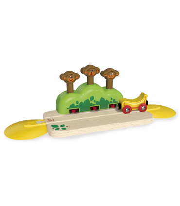 Tren y Vía de Monos Saltarines de Juguete Hape