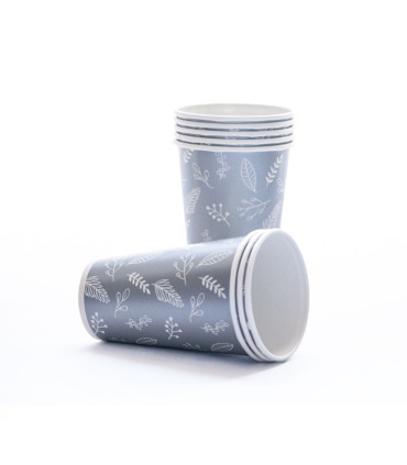 12 Paquetes De 8 Vasos Plateados