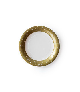 12 Paquetes De 6 Platos Navidad Dorados