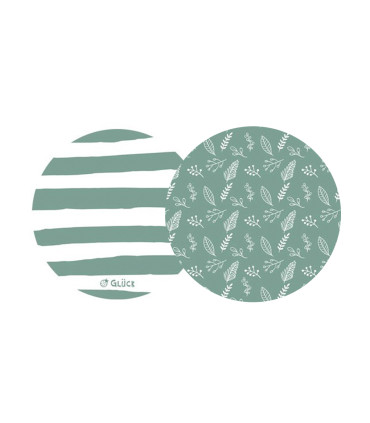 Posavasos Rayas y Hojas Verdes x8