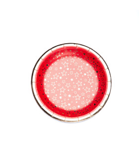 12 Paquetes de 8 Platos de Navidad Rojos