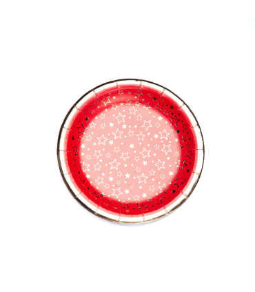 12 Paquetes de 8 Platos de Navidad Rojos