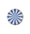 Plato de Cartón con Stamping Ruleta Blanco y Azul x 8