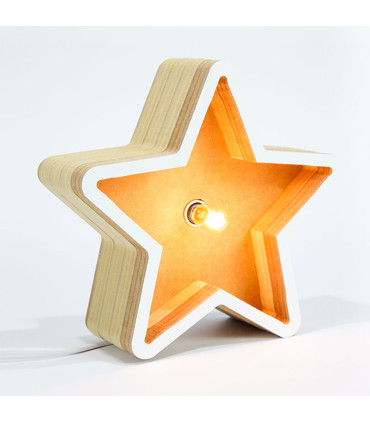Lámpara Estrella de Madera 20 cm