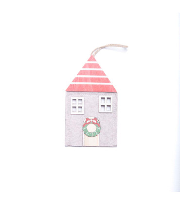 Adorno Navideño de Tela y Madera Rojo y Blanco 19 cm Alparamis