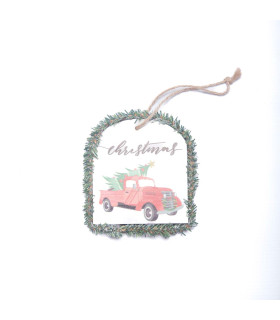 Adorno Navideño de Tela y Madera Rojo y Blanco 19 cm Alparamis