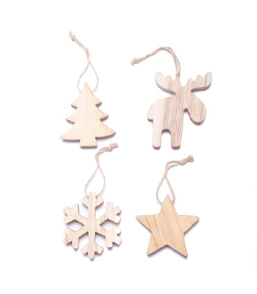 Adorno Navideño para Colgar de Madera 10 cm Alparamis