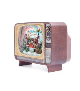 Adorno de TV Musical Santa Snowman y Reno con LED 21 x 18 cm Alparamis