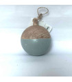 Bola de Navidad Gris y Madera 9 cm Alparamis