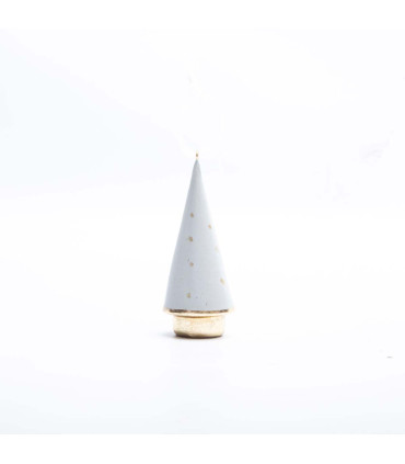 Adorno de Pino con Copos Gris 10 cm Alparamis