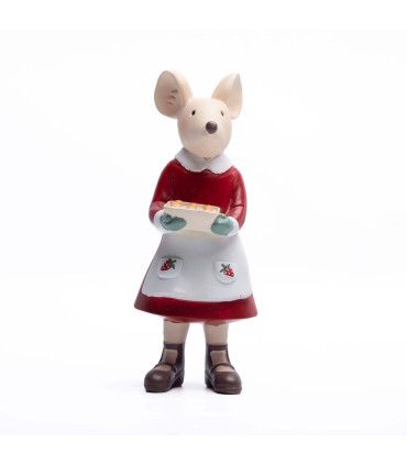 Adorno de Ratoncita con Pastel 20 cm Alparamis