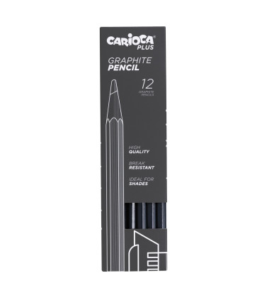 Lápices de Grafito 6B Graphite Carioca Plus x 12