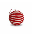 Bola Navideña de Peluche Rayas Rojas y Blancas 10 cm Alparamis