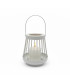 Farol Blanco 18 cm con Vela Pilar LED Alparamis