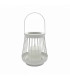 Farol Blanco 18 cm con Vela Pilar LED Alparamis