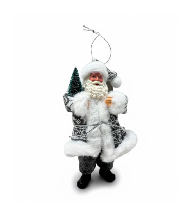 Adorno de Papá Noel Gris 18 cm Alparamis