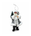 Adorno de Papá Noel Gris 18 cm Alparamis
