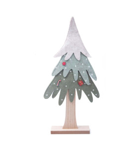 Adorno de Pino de Fieltro y Madera 40 cm Alparamis