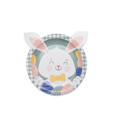 Plato de Cartón Animalitos Conejo Verde x 6