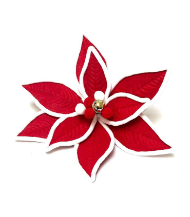 Adorno Estrella Federal Roja Borde Blanco 30 cm Alparamis A24-3804