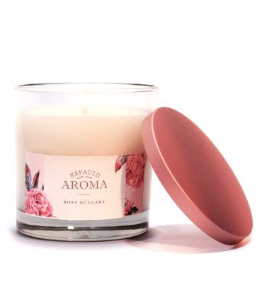 Vela de Soja Aromática 250 g Línea Clásica Rosa Búlgara Espacio Aroma