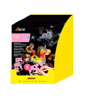 Scratch con Stencils 24 Pz en 4 Diseños con Exhibidor Avenir