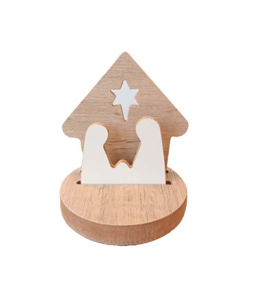 Pesebre de Madera con Base 14 cm