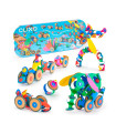 Set Creador con Ruedas 72 Piezas Clixo