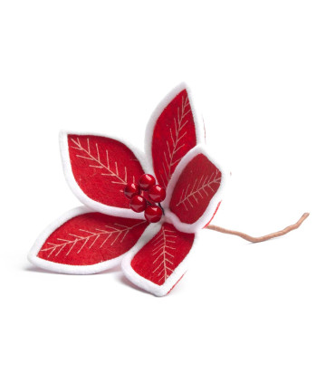 Adorno Estrella Federal Roja Borde Blanco 18 cm Alparamis A24-4206