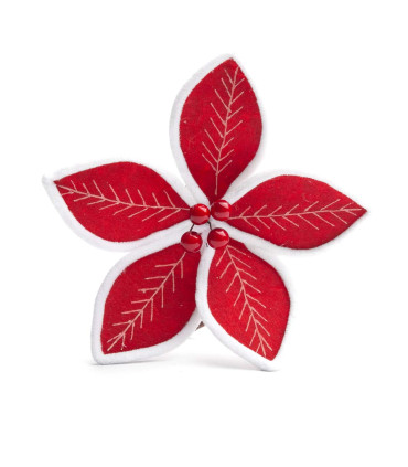 Adorno Estrella Federal Roja Borde Blanco 18 cm Alparamis A24-4206