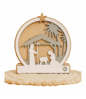 Adorno Navideño de Madera Pesebre 20 cm