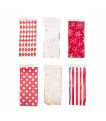 Cinta Roja y Dorada 6 Diseños Surtidos 8.9 x 10 m Alparamis