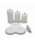 Set de 3 Velas Pilar LED Blancas con Base de Recarga USB Alparamis
