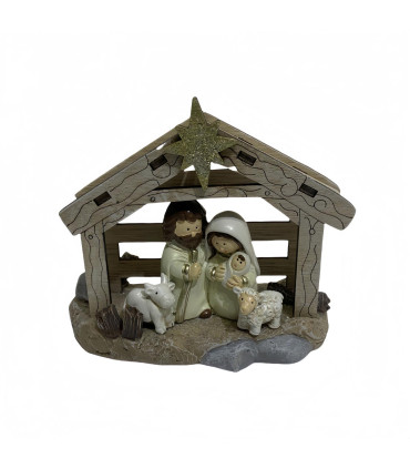 Pesebre de Navidad Blanco Minimalista 11x8x5 cm Alparamis