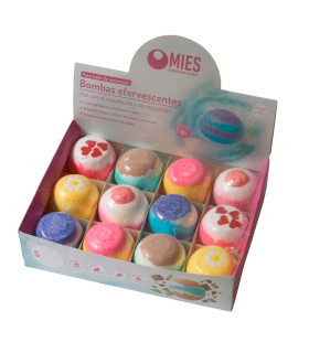 Caja Exhibidora con 12 Bombas de Baño de 115 g Mies