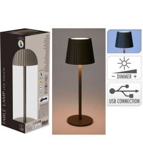 Lámpara de Mesa Recargable USB 27 cm Taupe Alparamis