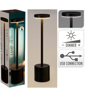 Lámpara de Mesa Recargable USB 34 cm Negra Alparamis