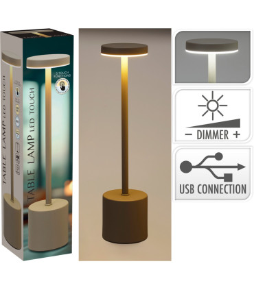 Lámpara de Mesa Recargable USB 34 cm Taupe Alparamis