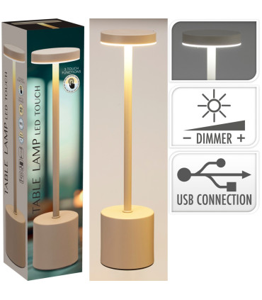 Lámpara de Mesa Recargable USB 34 cm Crema Alparamis