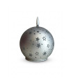 Vela LED Esfera de Vidrio Navideña 10 cm Plateada Alparamis