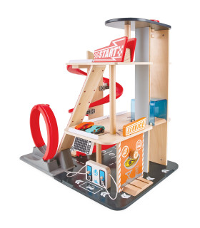 Garaje para Autos de Juguete con Saltos y Piruetas Hape