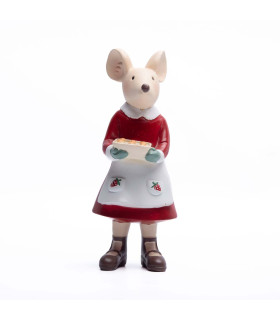 Adorno de Ratoncita con Pastel 20 cm Alparamis