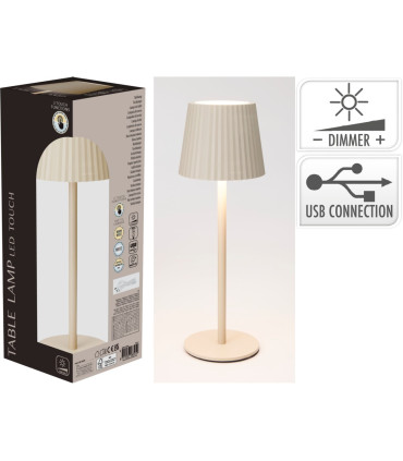 Lámpara de Mesa Recargable USB 27 cm Crema Alparamis