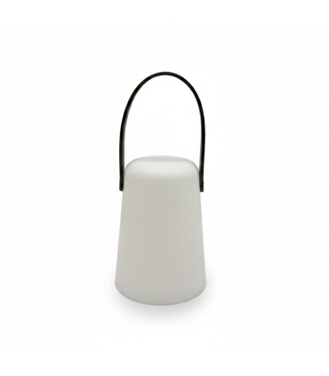 Lámpara LED Blanca con Manija Verde Oliva 14 cm Alparamis