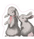Servilletas 33x33 Silhouette Bunny Friends