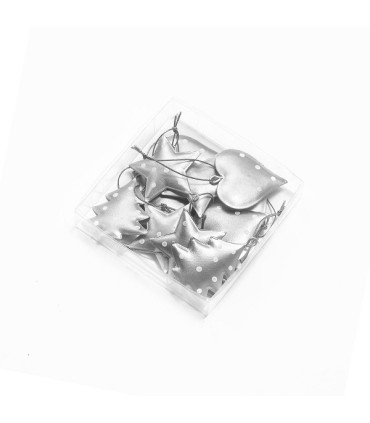 Adorno de Navidad de Metal Plateado con Lunares 5 cm x 12 Alparamis