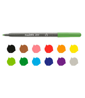 Marcadores de Colores Joy Punta Fina Eco Family Carioca x 12